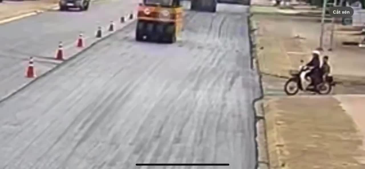 Grandmother and 6yo grandson on motorcycle run over by road roller, kid ...